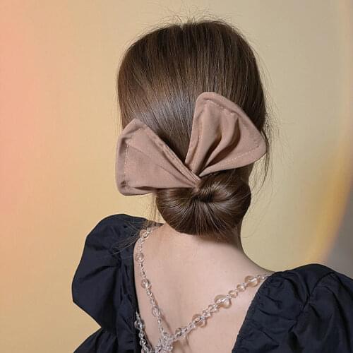 Bow Flower Ribbon French Deft Bun Hair Styling Red Khaki Hairpins For Girl Popular Curler Hair Clip For Women Hair Accessories
