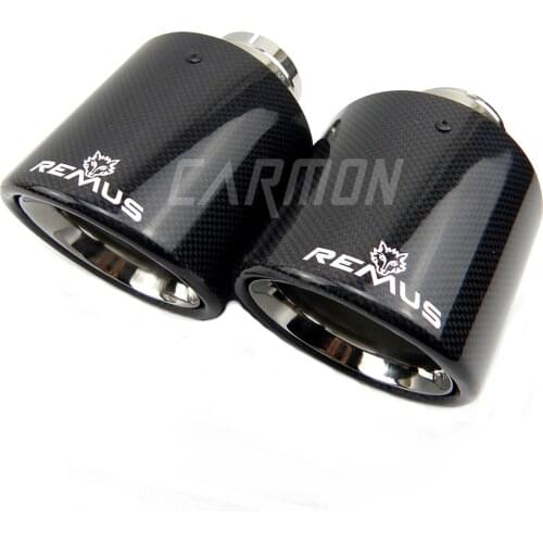 1 piece New type Car Universal Glossy Remus Carbon Fiber Exhaust Muffler Tip Exhaust End Pipe Tail Pipe Tip for TOYOTA HONDA