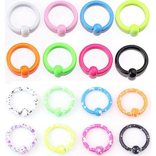 10Pc/Lot Color Mixed Card Ball Nose Ring Stainless Steel Labret Lip Ring Piercing Jewelry Women Fashion