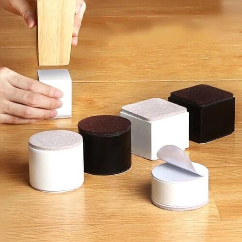 4Pcs Round Carbon Steel Furniture Heightening Foot Pad Wear Resistant Skid Floor Protectors Furniture Bed Coffee Table Sofa Legs