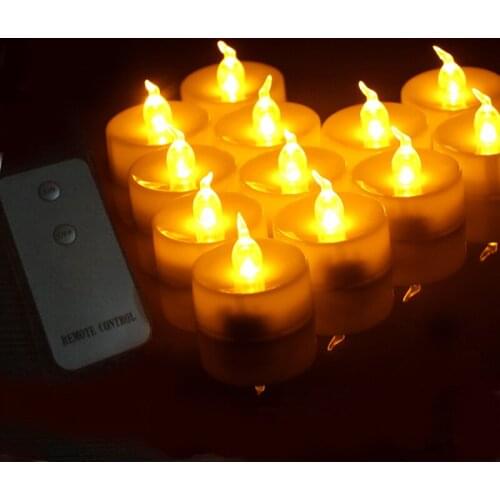 48 pcs Wireless Remote Control Flickering Flameless LED Tea light Flicker Tea Candle Light Party Wedding Candels Safety Home Dec