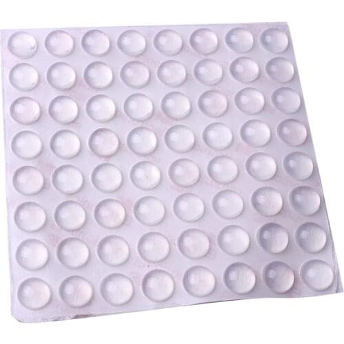 64Pcs 10x4.5mm Round Self Adhesive Rubber Damper Buffer Cabinet Bumpers Furniture Pads Cushion Protective Hardware Pads