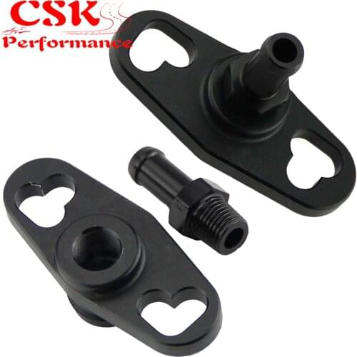 2 Pcs Fuel Rail Adapter With 6mm Tail Fits For Mitsubishi Evo 1 2 3 ECLIPSE DSM Black