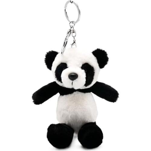 14 CM Cartoon Plush Cute Panda Keychain Pendant For Gifts Backpacks Bag Key Chains Key Ring Women Kids Birthday Gift
