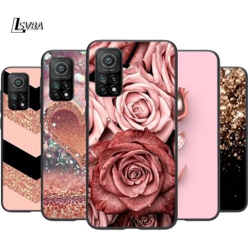 Love Rose Gold Style Silicone Cover For Xiaomi Mi Note 11 10T 10 9 9T SE 8 Lite Pro Ultra 5G Phone Case Shell