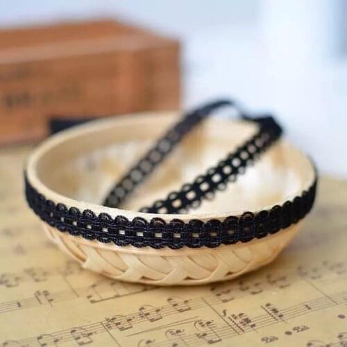 5 Meters 1cm Width High Quality Black Clothing Material Textile Lace Fabric DIY Manual Water Soluble Lace Trim for Lace Necklace