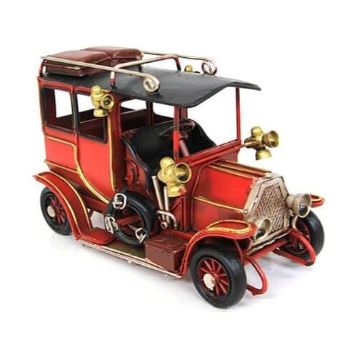 Decorative Metal Red Car Classic - Trinket, Miniature, Gift, Nostalgic, Vintage, Handmade, hand Painted, Quality Durable