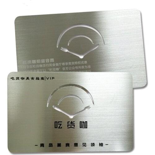 Stainless steel engrave silver metal business card printing