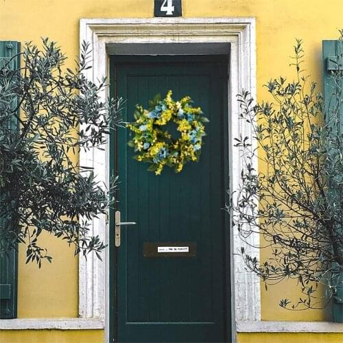 Artificial Winter Jasmine Spring Flower Wreath Large For Hanging Front Door Doco A9LB