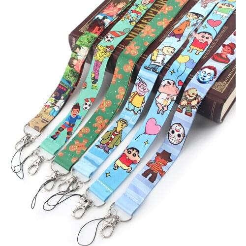JY265 Cartoon Neck Strap Lanyards Keychain Badge Holder ID Card Pass Hang Rope Lariat Lanyard Kids Key Ring