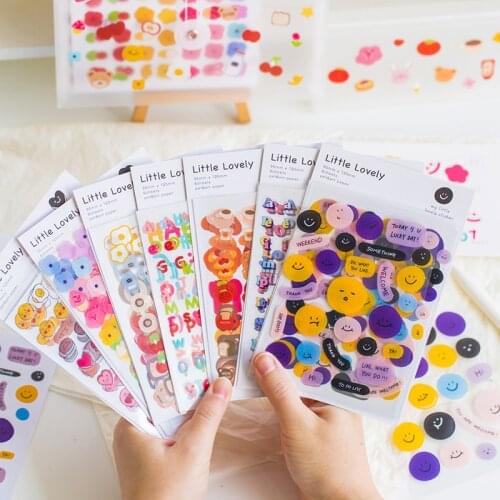 Creative Basic Colorful stickers DIY scrapbook base collage mobile computer diary happy plan gift sealing decoration stickers