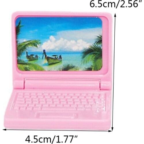 D7YD Doll house Miniature Laptop Pretend Play Living Room Furniture Toy Gift Doll house Accessories Interactive Toy 2Colors