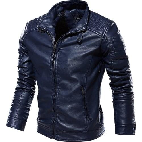 New Mens Autumn Winter Men High Quality Fashion Coat Leather Jacket Motorcycle Male Casual Jackets For Men Black Warm Overcoat