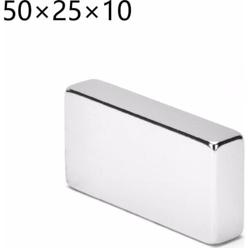 N52 Magnetics 1PCS Big Bulk Super Strong Strip Block Magnets Rare Earth Neodymium 50 x 25 x 10 mm 50*25*10mm
