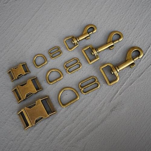 50 Sets 15/20/25mm Metal Slider D Ring Release Belt Buckle For Bronze Dog Collar Paracord Sewing Accessory Strong Hardware