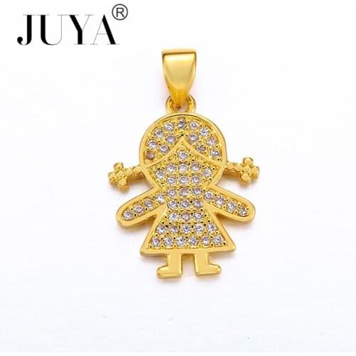 Fashion Kawaii Kids Girl Charms For Jewelry Making High Quality Copper Metal Micro Paved AAA CZ Crystal Rhinestone Pendants