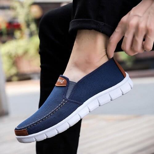 Men Canvas shoes New Comfortable Canvas Shoes Men Casual Shoes Male Flat Loafers Shoes Men black 2020 ert56