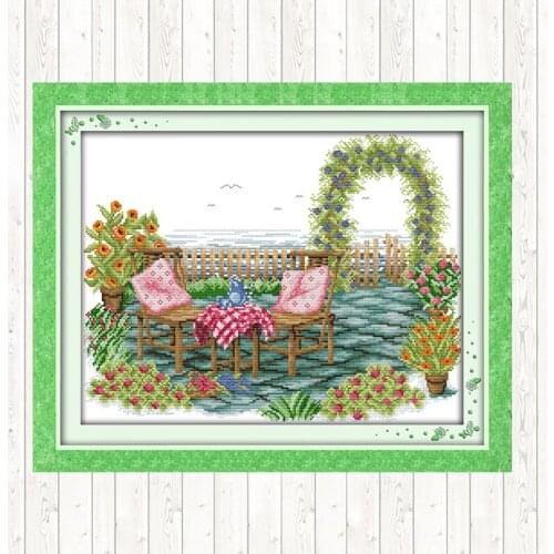 Sunshine Home 11CT 14CT Cross Stitch Set Cross Stitch Kits Wall Home Decor Embroidery Handmade Needlework Package DMC Floss Kit