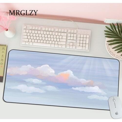 Vime 40X70 Anime Computer Keyboard Anti Slip Table Pad Desk Mats Kawaii Mousepad Fresh Sky Scenery Oil Painting Pc Gamer Carpet