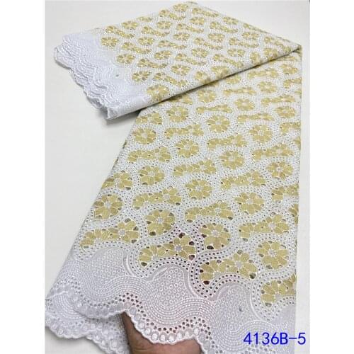 NI.AI African Cotton Lace Fabric 2021 High Quality Nigerian Lace Fabric Green Swiss Voile Lace In Switzerland For Dress 4136B