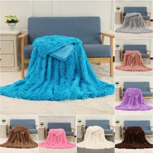 Solid Color Plush Blanket Autumn Winter Bedding Throw Sofa Bed Cover Adult Kids Children Boys Girls Gifts Furry Super Warm Soft