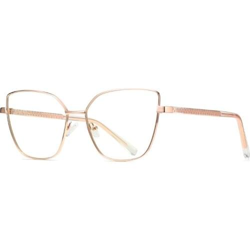 Oversized Quality Alloy Cat Eye Anti-blue Light Metal Glasses Frames Vintage Men Women Optical Computer Glasses