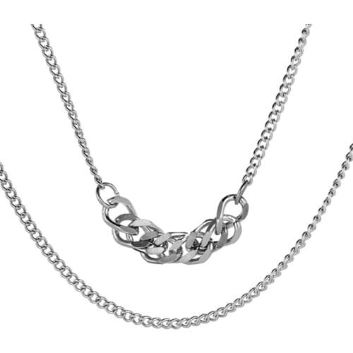 New 2021 Fashion Multilayer Hip Hop Long Chain Necklace For Women Men Jewelry Gifts Round Chain Pendant Necklaces Accessories