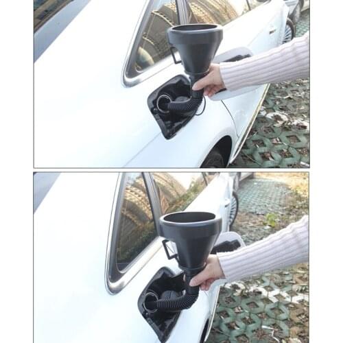 Plastic Oil Funnel Gasoline Fluid Filter Funnel with Flexible Spout Extension for Motorcycle Vehicle