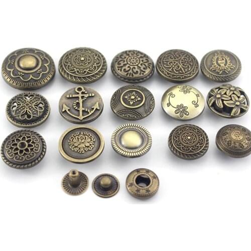 10sets retro 633 button for diy Leather wallets cards bags clothing handmade snap buttons craft supplies