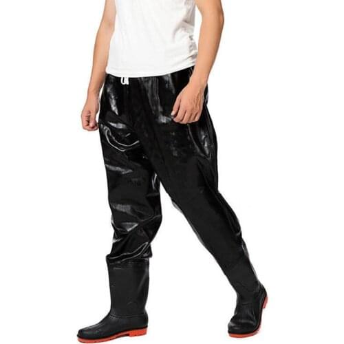 High-Jump 0.95mm Fishing Waders Cow Muscle Sole Waterproof PVC+Knitted Mesh Cloth Breathable Waist Waders for Fishing Hunting