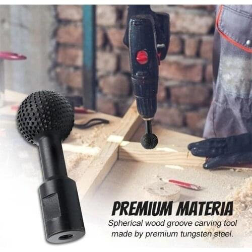 Spherical Wood Groove Carving Tool Rotary File Ball-shape Milling Cutter Angle Grinder Grinding Head Woodworking Accessories