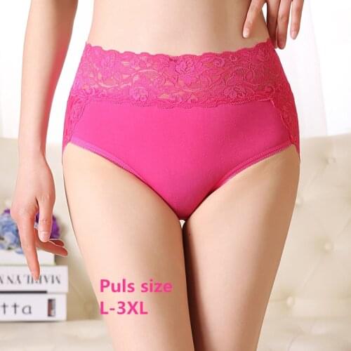 Underwear women Plus fat plus size panties modal lace sexy ladies panties high waist ropa mujer sexy lingerie tanga lenceria 3XL