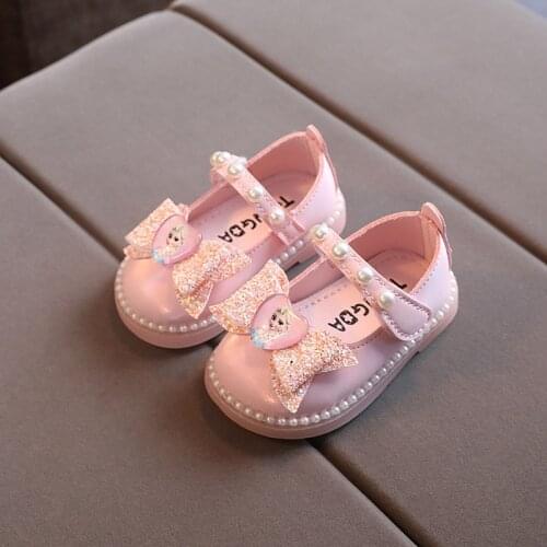 Baby Girls Shoes PU Leather Bow Girls Princess Shoes Party Wedding Baby Soft Toddler Childrens Shoes Spring Autumn New G172