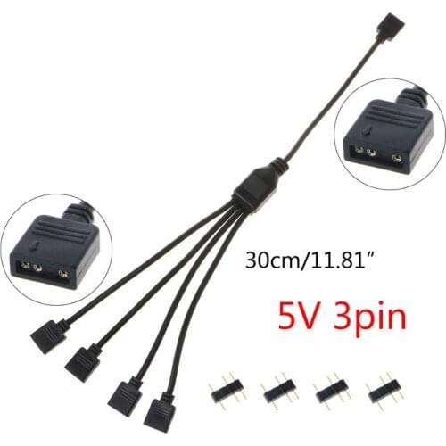 30/50/100cm 5V 3Pin Interface Transfer Extension Cable RGB Splitter Cord for A-SUS MSI Motherboard Aura Sync Hub C26