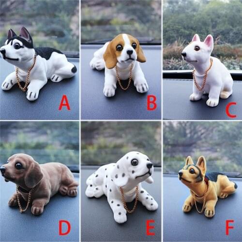 Kongyide Car Ornaments Cute Creative Car Doll Shaking Head Dog Ornaments Car Interior Decorations mar13