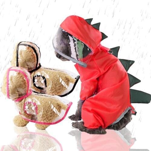 Pet Dog Waterproof Raincoat Jumpsuit Reflective Rain Coat Sunscreen Dog Outdoor Clothes Jacket for Small Dog Pet Supplies