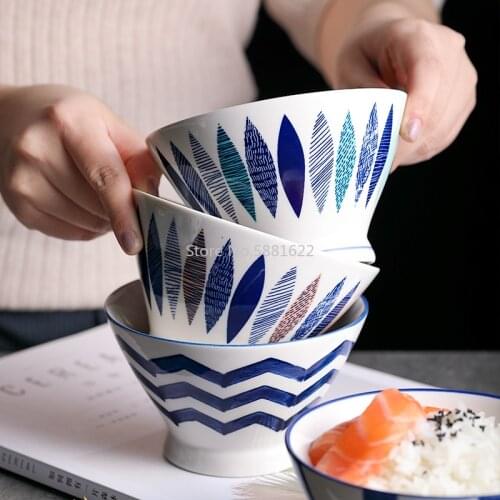 Japanese Style Tall Bowl Creative Personality Household Ceramic Bowl Rice Bowl Single Delicate 5 Inch Small Bowl
