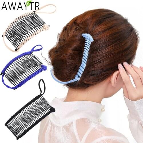 Women Banana Hair Pins Lazy Hair Comb Stretchable Hair Accessories Professional Hair Clip For Women Insert Comb Magic Hair Grips