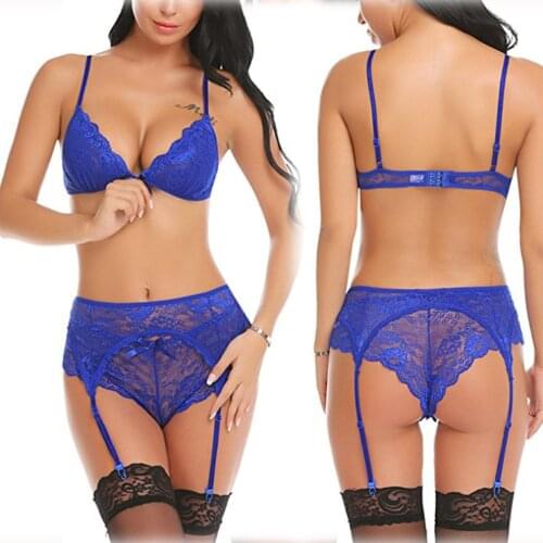 Women Lingerie Sexy Lace Split Womens Underwears Female Suits Breathable Comfortable Underwears Set
