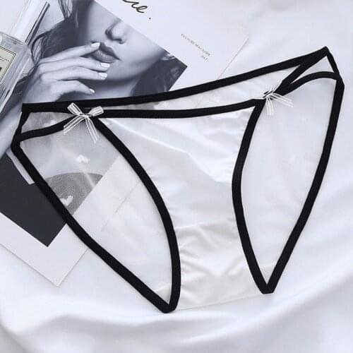Womens Sexy Lace Underwear Panties Delicate Soft Comfortable Panties Mesh Lace-up Bow Knot Low-rise Panties Briefs