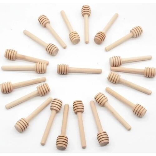 10/50/100pcs Honey Stir Bar Mixing Handle Jar Spoon Practical Wood Dipper Honey Long Stick Supplies Honey Kitchen Tools 70