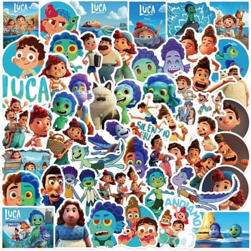 10/50pcs/set Disney Luca Pixar Anime Graffiti Stickers for Laptop Skateboard Bike Helmet Luggage Motorcycle Waterproof Decal Toy