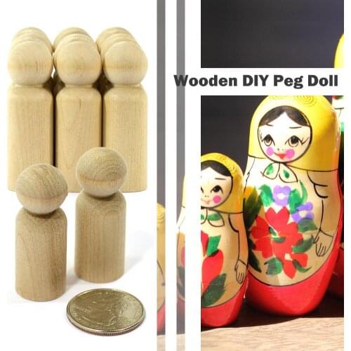 10pcs/Set Wooden Peg Dolls Crafts DIY Painted Toy Wedding Cake Topper Decoration Encourage Your Child To Learn More Skills