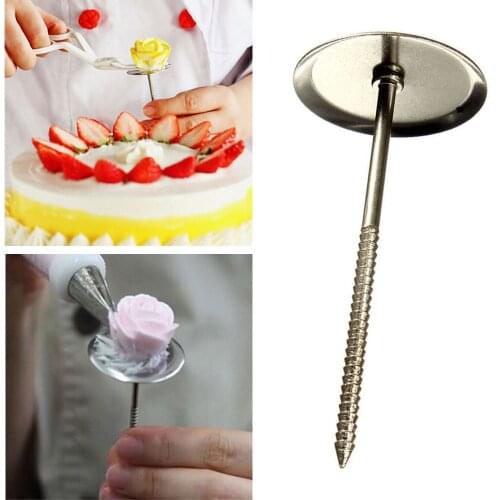 2PCS Stainless Steel Cake Flower Needle Cupcake Icing Cream Engraved Decorating Nail Tools Home Kitchen Accessory Tools