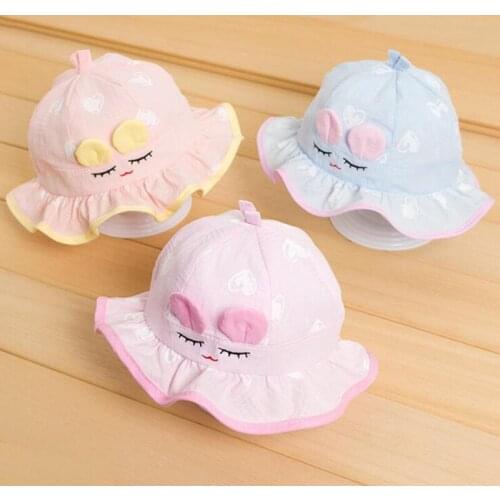2019 Baby Girl Toddler Kids Beach Orbital Baby Cap Summer Cute Princess Baby Hat Pot Hat Thin Girl Sunshade Baby Hat Newborn Hat