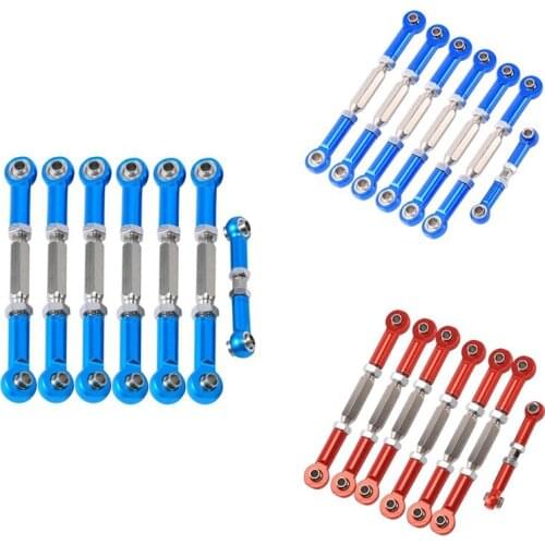 7PCS Adjustable Metal Pull Rod Link Rod Linkage for 1/10 Traxxas Slash 4X4 / 2WD Short Course Car Upgrade Parts