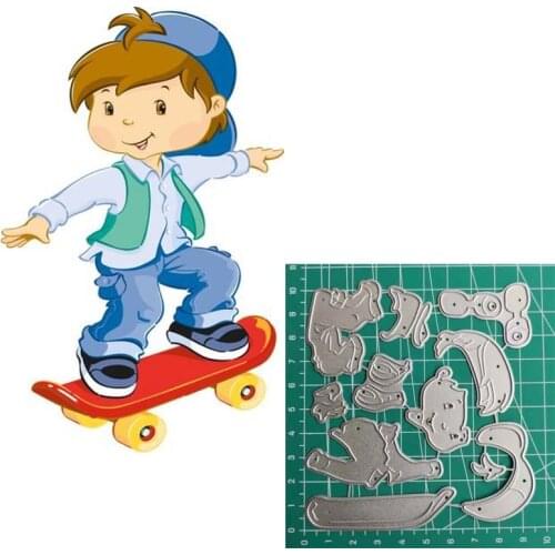 Skateboard Boy Die Cut In Scrapbooking Die Cutting Embossing Vintage Scrapbook Album