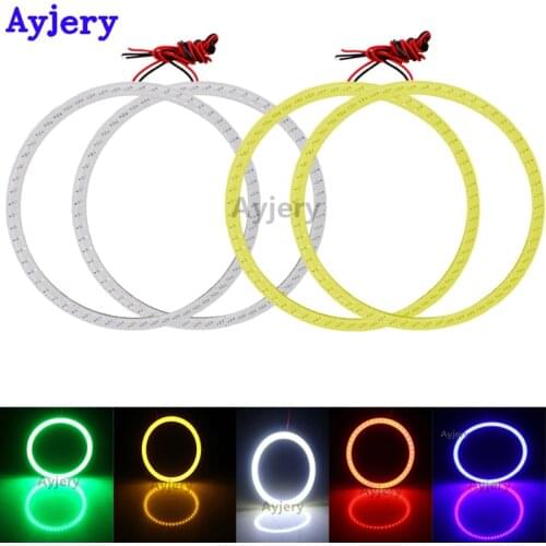 AYJERY COB Angel Eyes 120mm! 8Pieces(4pairs) Auto Halo Rings COB 120MM Angel Eye Car Headlight Motorcycle White Red Blue 12V Led