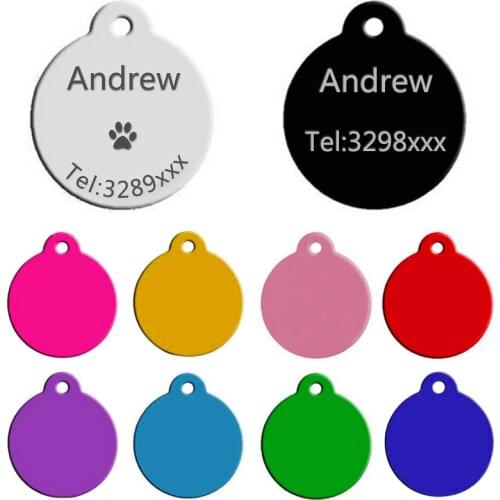 Free Engraved Customized Dogs Collars Harnesses Dog Sheet Personalized Dogs ID Tag Collar for Dog Name Phone Pet Product 20