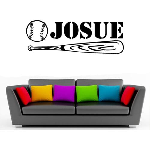Baseball Wall Stickers Bedroom Removable Vinyl Sticker Customized Name Sports Wall Decals
